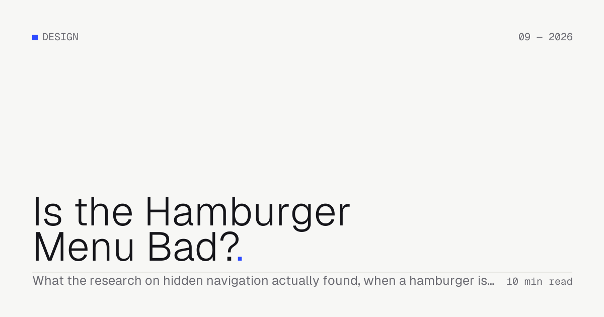 Is the Hamburger Menu Bad? — Troiana insight cover