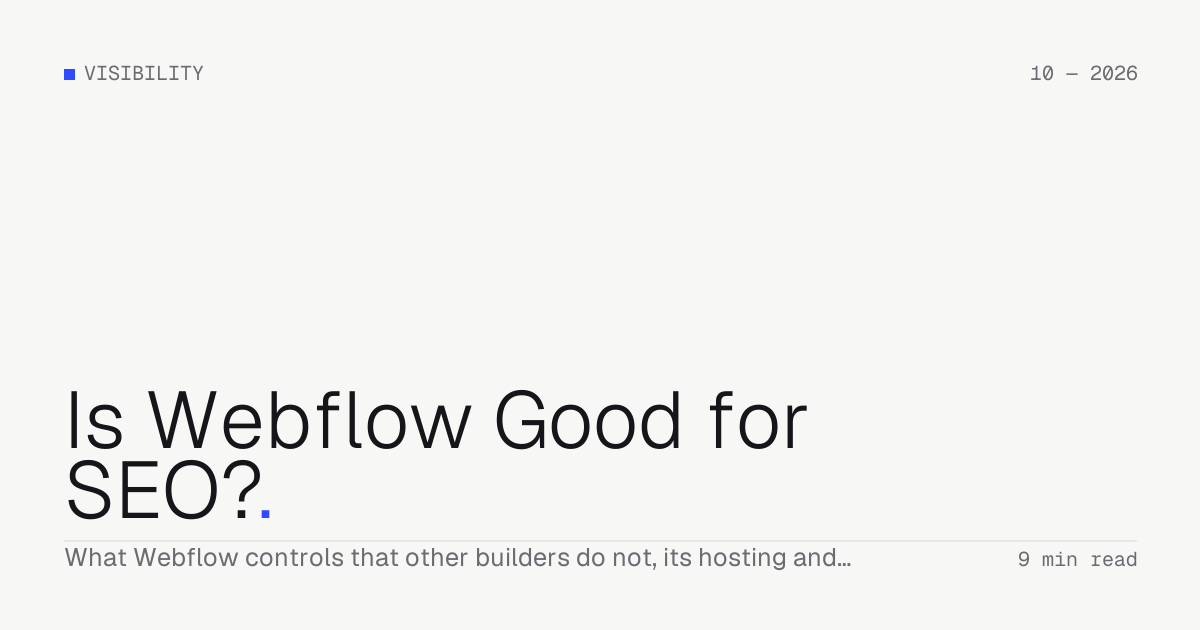 Is Webflow Good for SEO? — Troiana insight cover