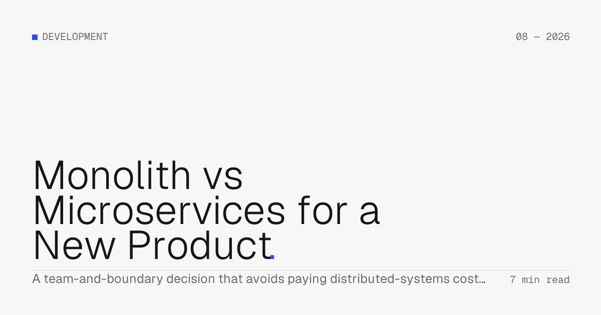 Monolith vs Microservices for a New Product — Troiana insight cover