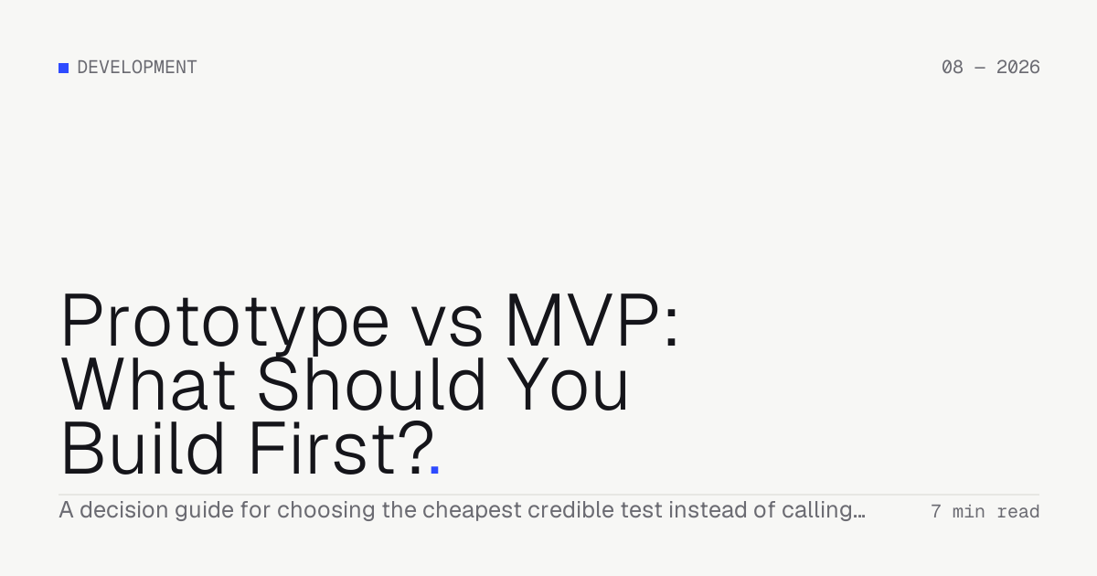 Prototype vs MVP: What Should You Build First? — Troiana insight cover