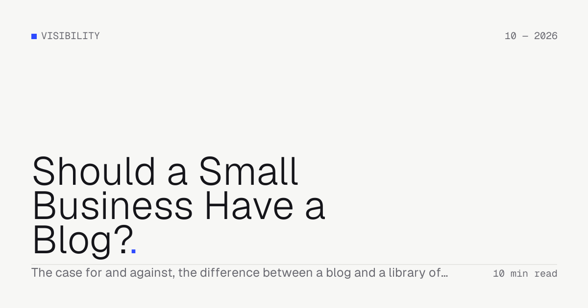 Should a Small Business Have a Blog? — Troiana insight cover