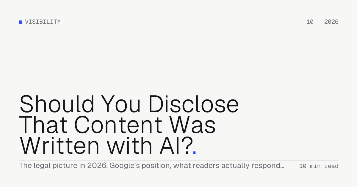 Should You Disclose That Content Was Written with AI? — Troiana insight cover