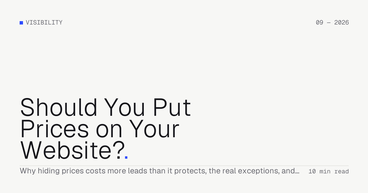 Should You Put Prices on Your Website? — Troiana insight cover
