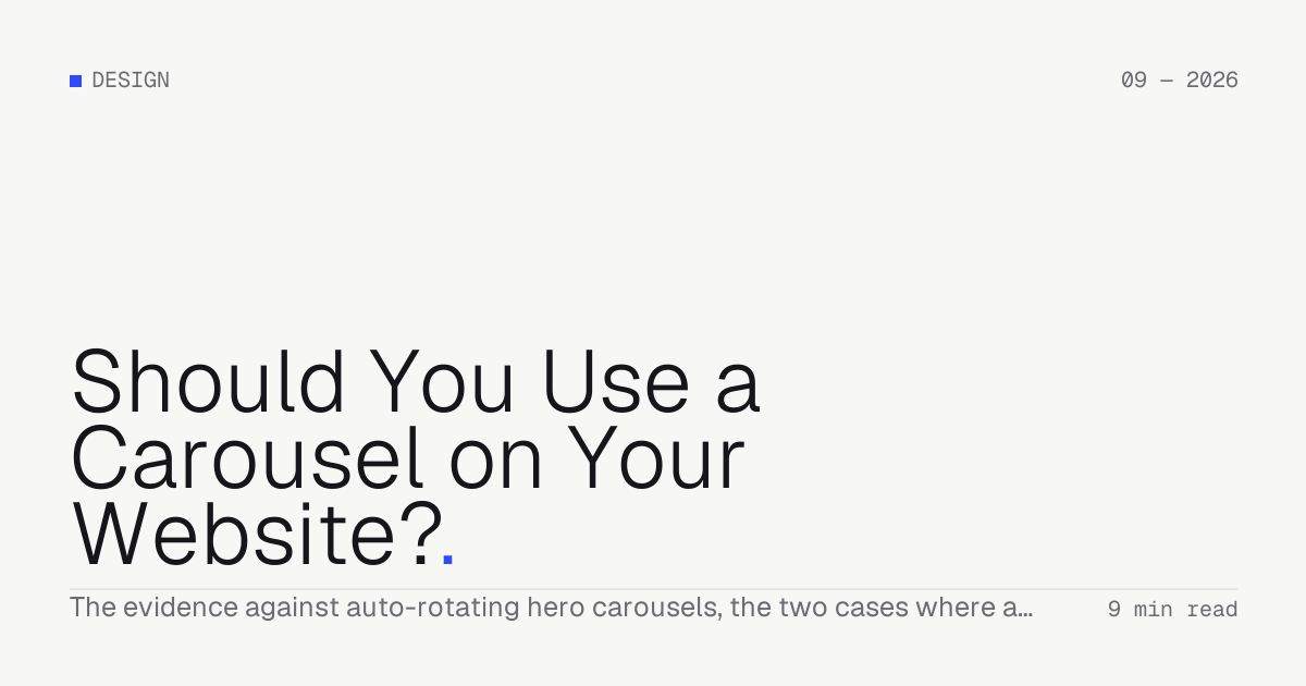 Should You Use a Carousel on Your Website? — Troiana insight cover
