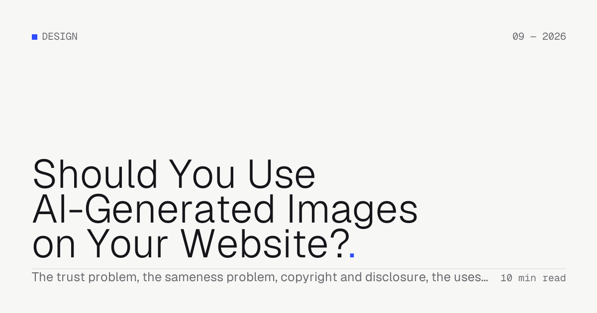 Should You Use AI-Generated Images on Your Website? — Troiana insight cover