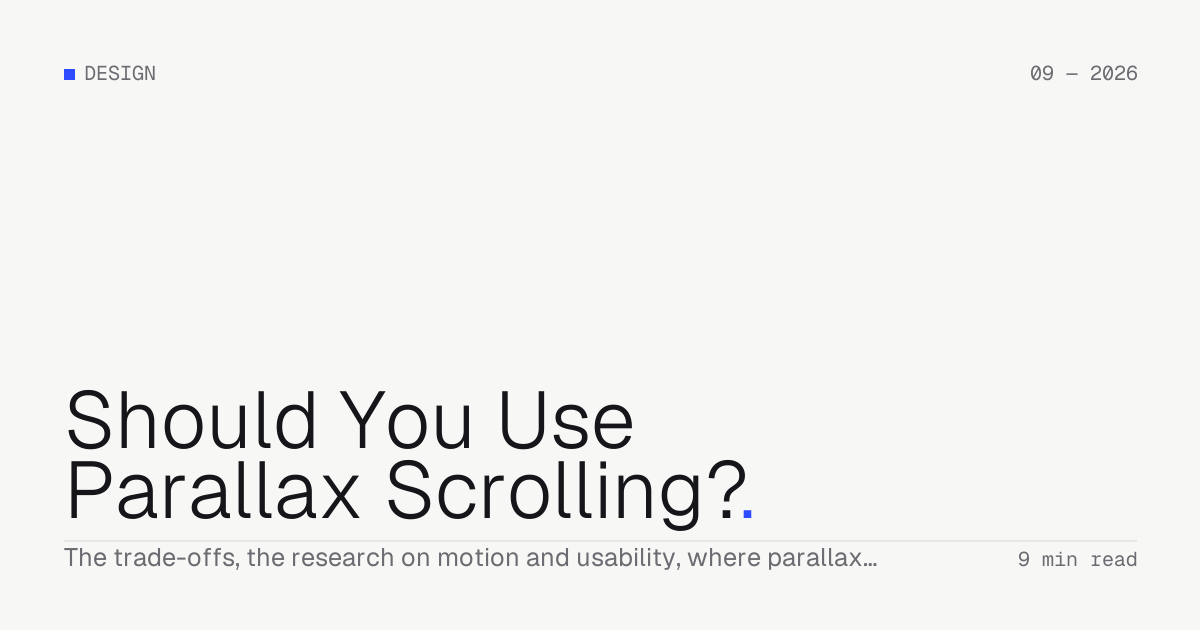 Should You Use Parallax Scrolling? — Troiana insight cover