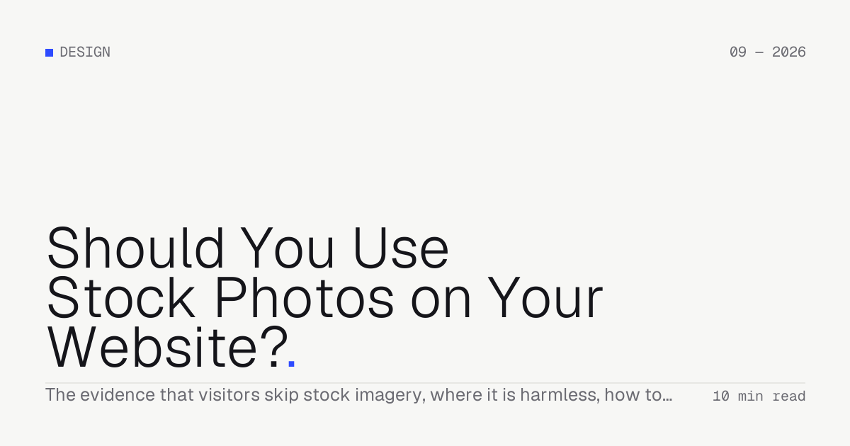 Should You Use Stock Photos on Your Website? — Troiana insight cover