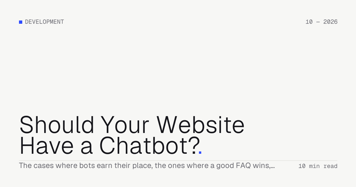 Should Your Website Have a Chatbot? — Troiana insight cover