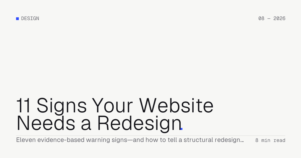 11 Signs Your Website Needs a Redesign — Troiana insight cover