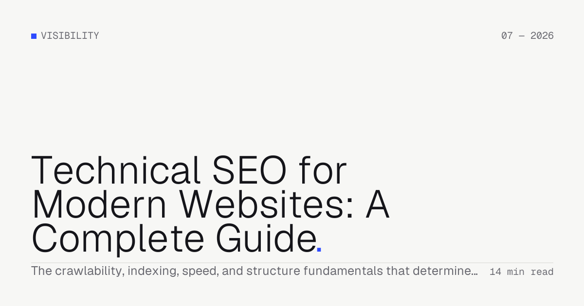 Technical SEO for Modern Websites: A Complete Guide — Troiana insight cover