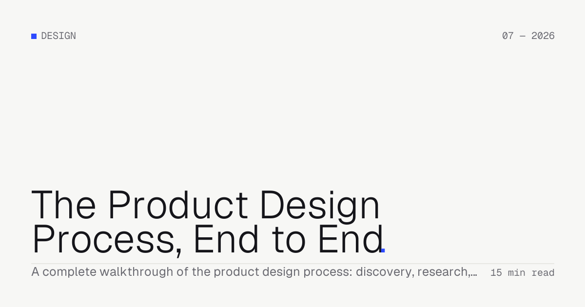 The Product Design Process, End to End — Troiana insight cover