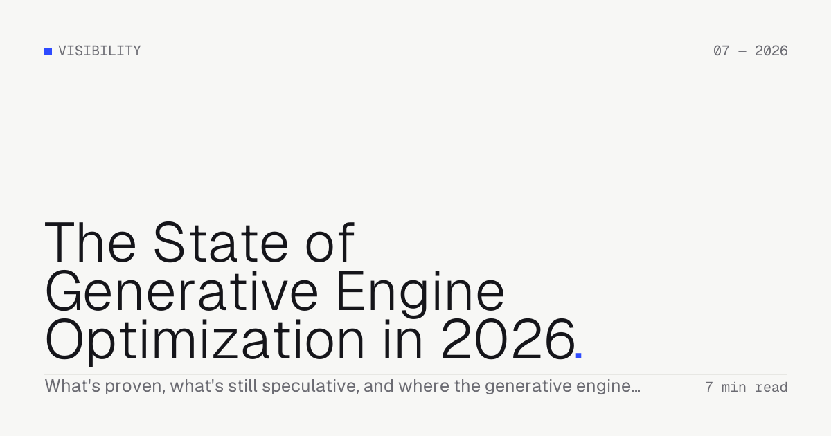 The State of Generative Engine Optimization in 2026 — Troiana insight cover