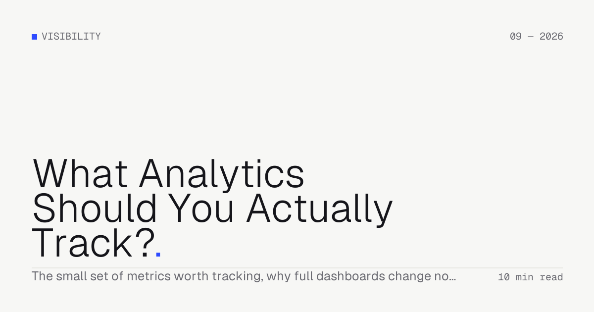What Analytics Should You Actually Track? — Troiana insight cover