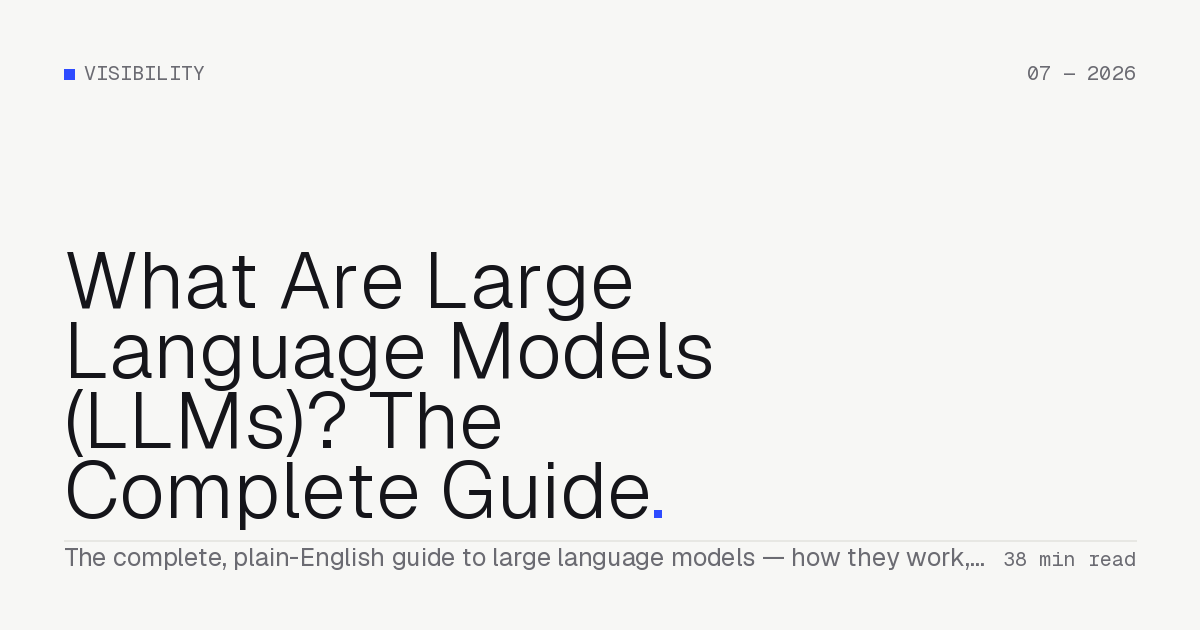 What Are Large Language Models (LLMs)? The Complete Guide — Troiana insight cover