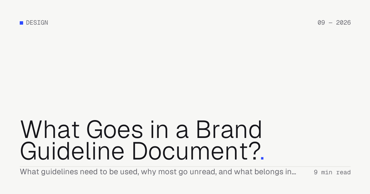 What Goes in a Brand Guideline Document? — Troiana insight cover