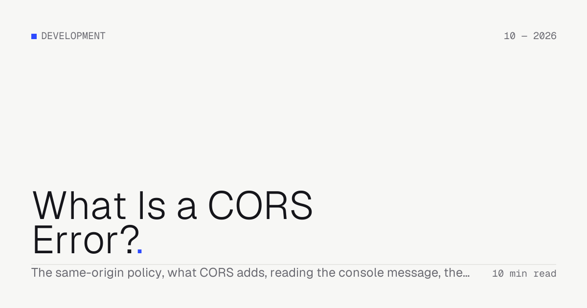 What Is a CORS Error? — Troiana insight cover