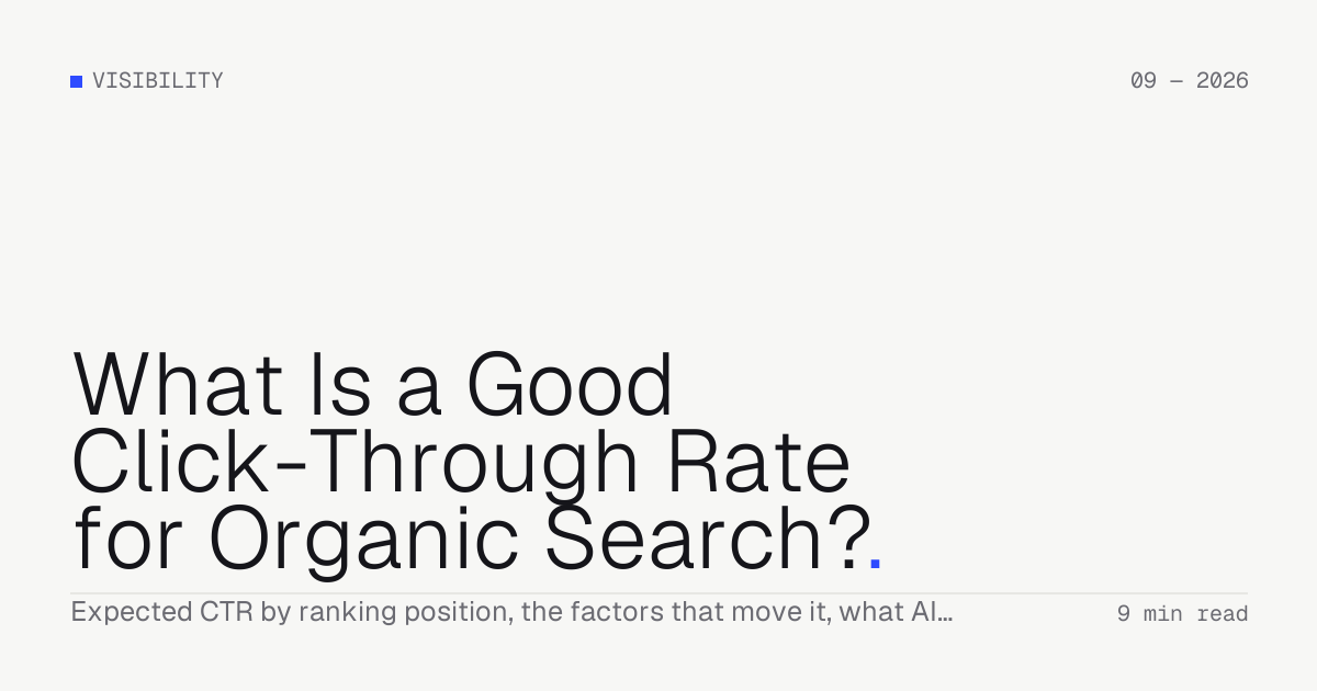 What Is a Good Click-Through Rate for Organic Search? — Troiana insight cover