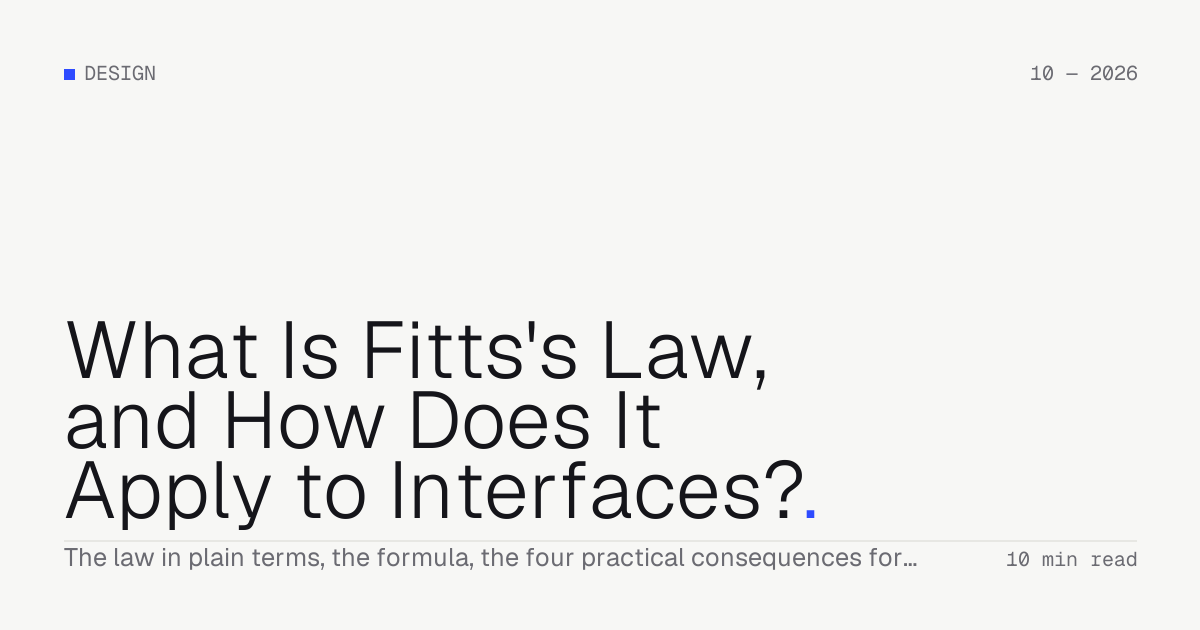 What Is Fitts's Law, and How Does It Apply to Interfaces? — Troiana insight cover