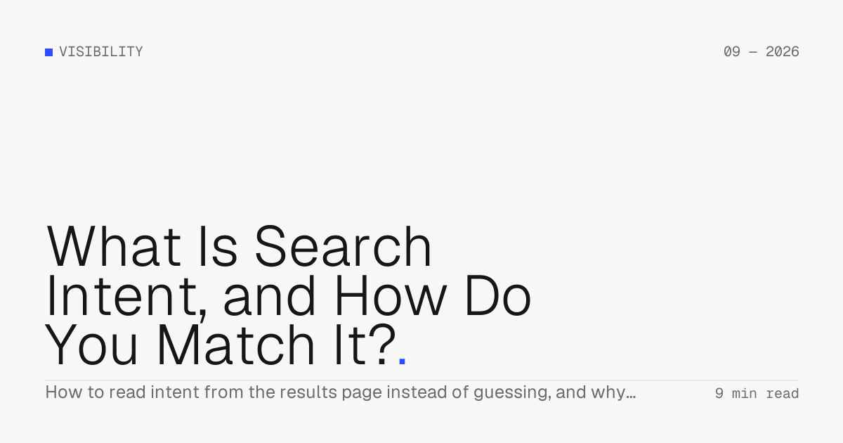 What Is Search Intent, and How Do You Match It? — Troiana insight cover