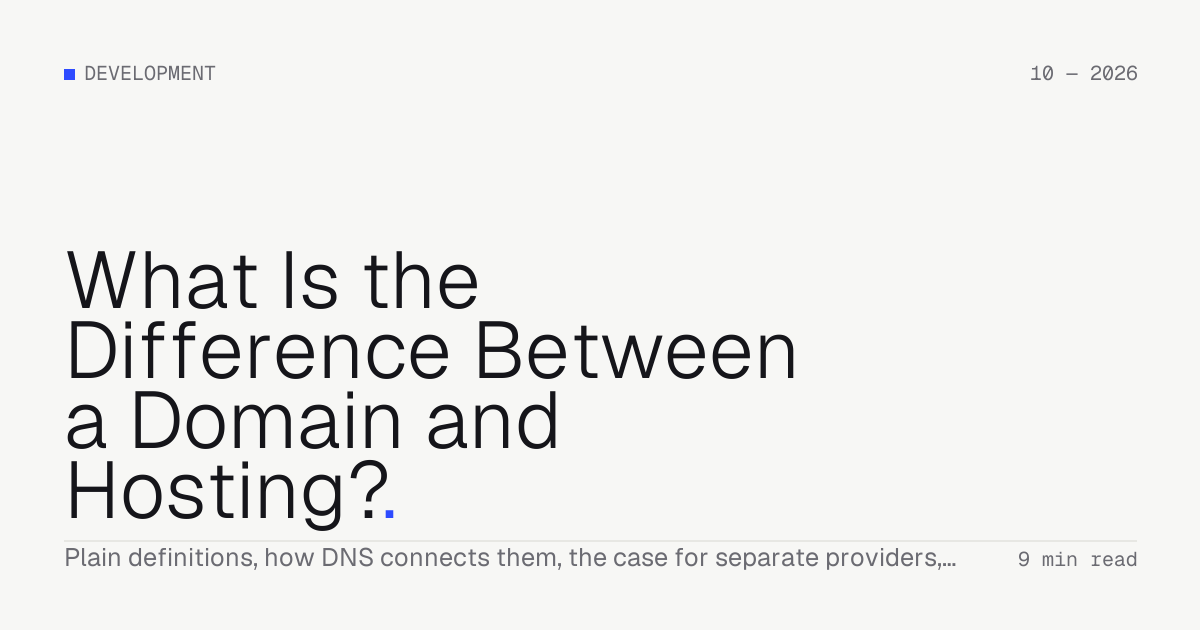 What Is the Difference Between a Domain and Hosting? — Troiana insight cover