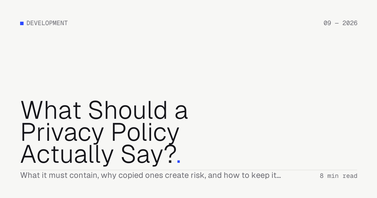What Should a Privacy Policy Actually Say? — Troiana insight cover