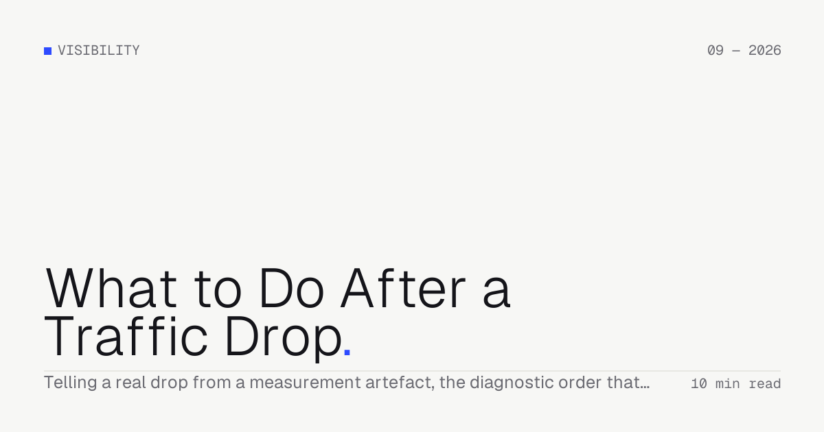 What to Do After a Traffic Drop — Troiana insight cover
