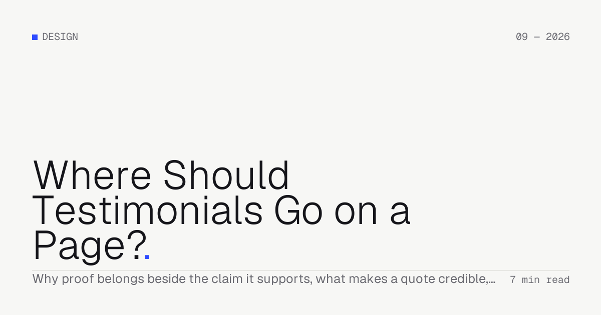 Where Should Testimonials Go on a Page? — Troiana insight cover