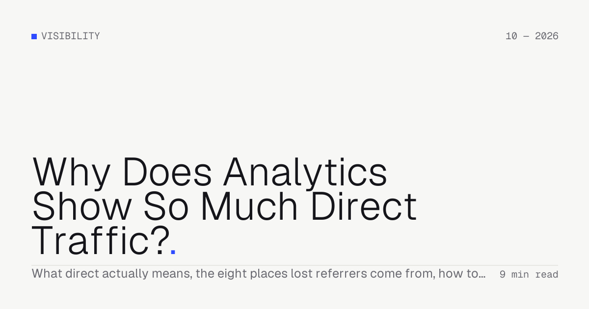Why Does Analytics Show So Much Direct Traffic? — Troiana insight cover