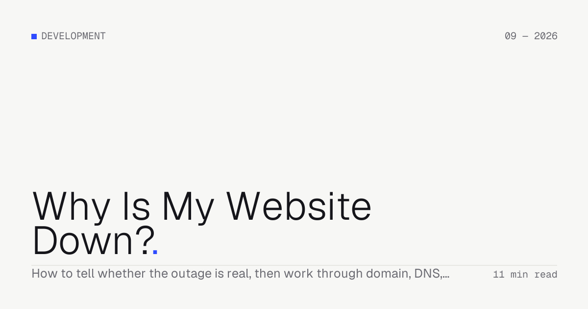 Why Is My Website Down? — Troiana insight cover