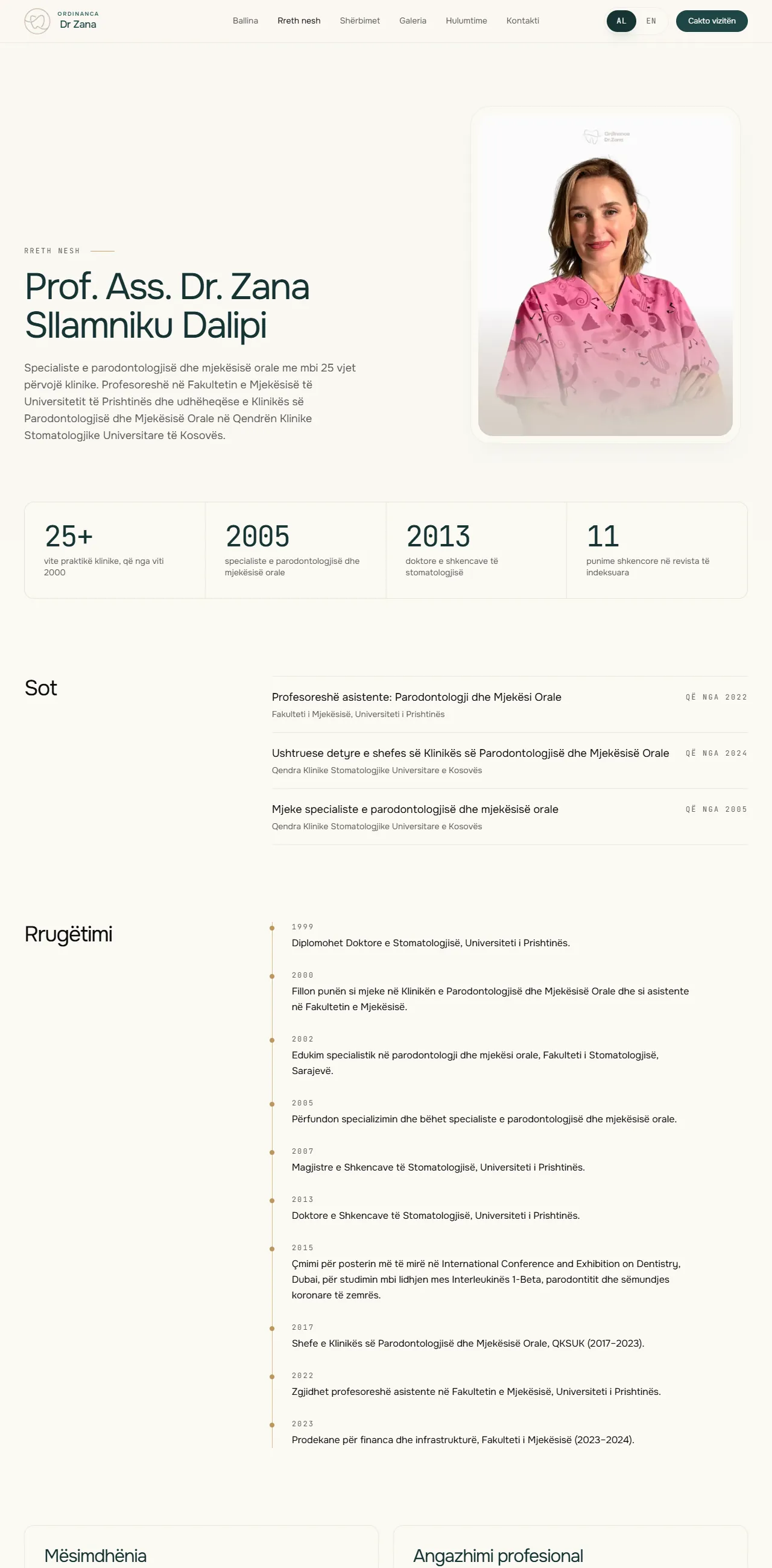 Dr. Zana Clinic — About page.