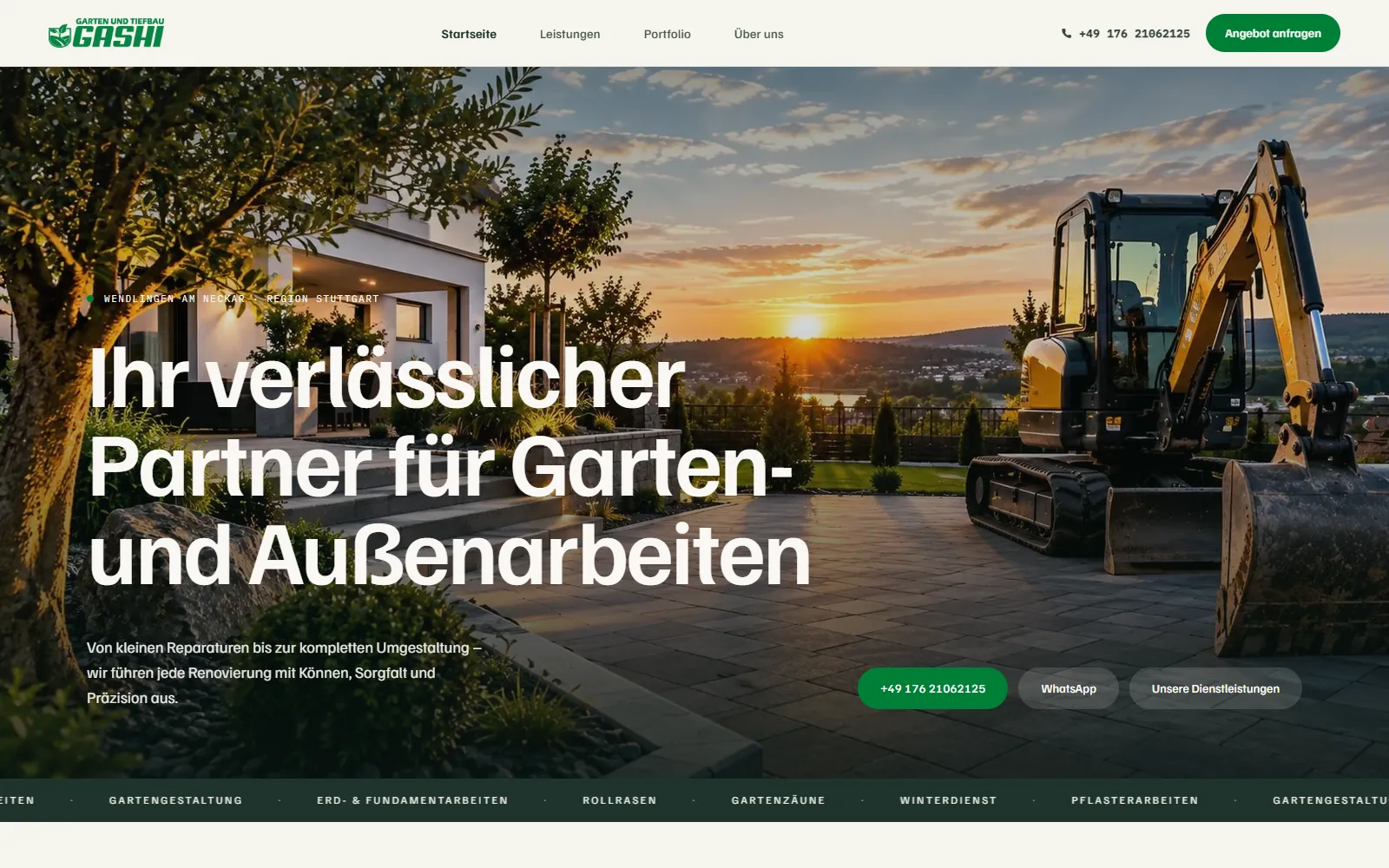 The Egashi GaLaBau homepage at egashi-galabau.de.