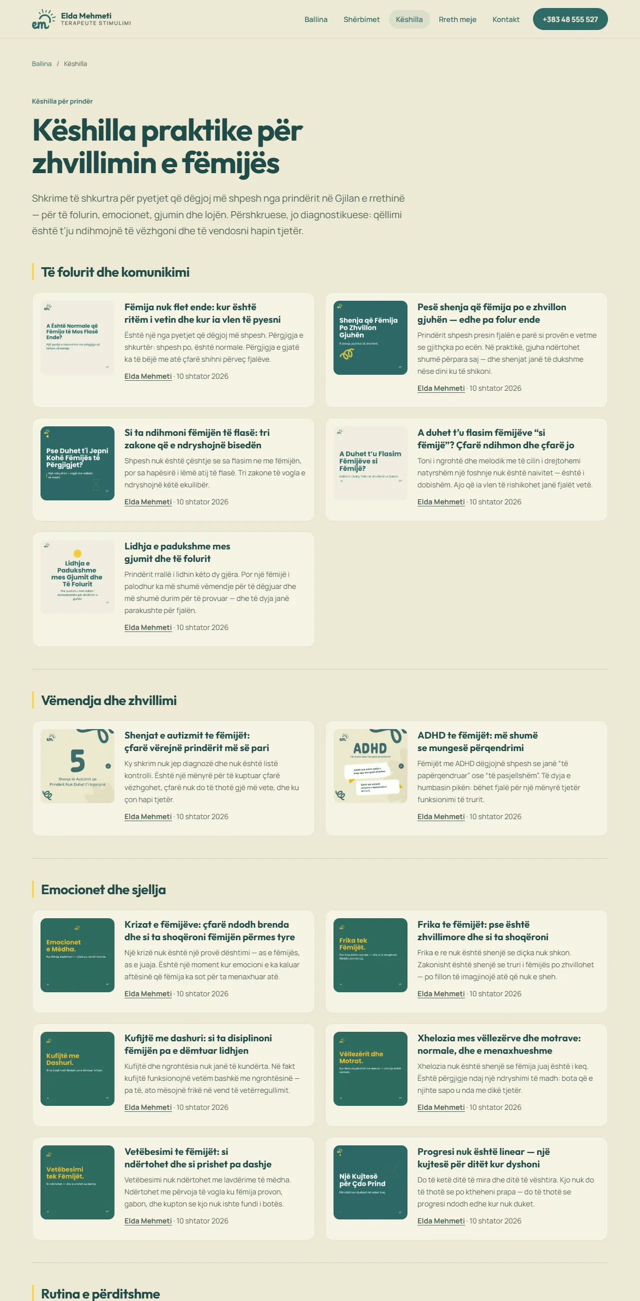 Elda Mehmeti — Advice page.