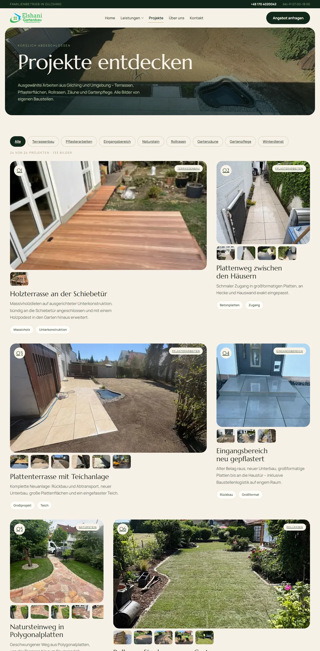 Elshani Garten — Projects page.