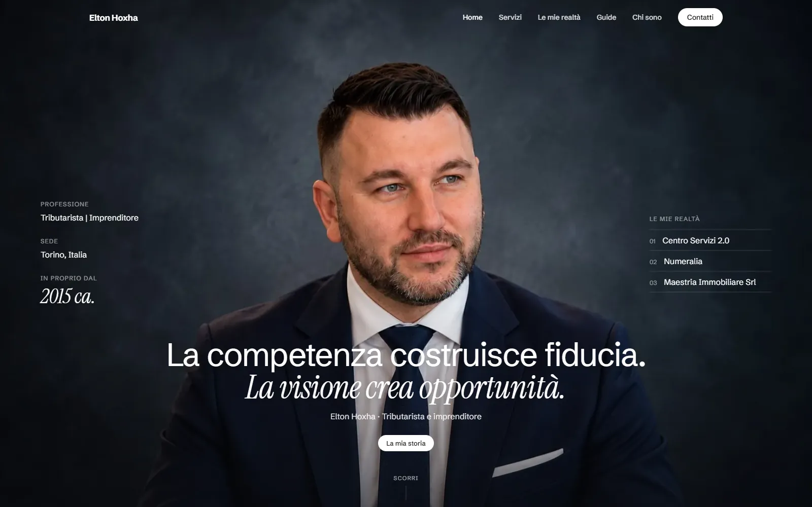 The Elton Hoxha homepage at eltonhoxha.com.
