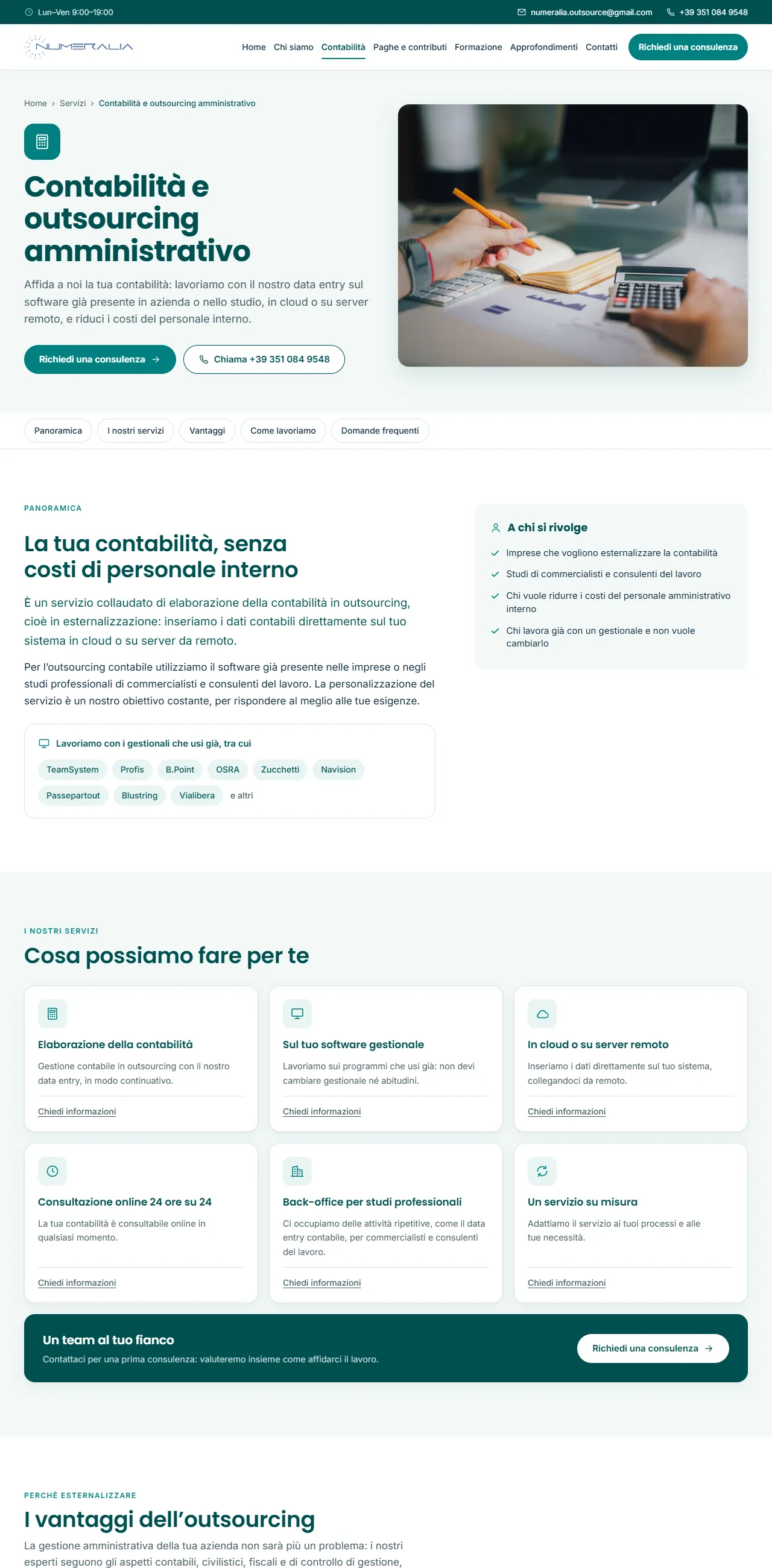 Numeralia — Accounting & outsourcing page.