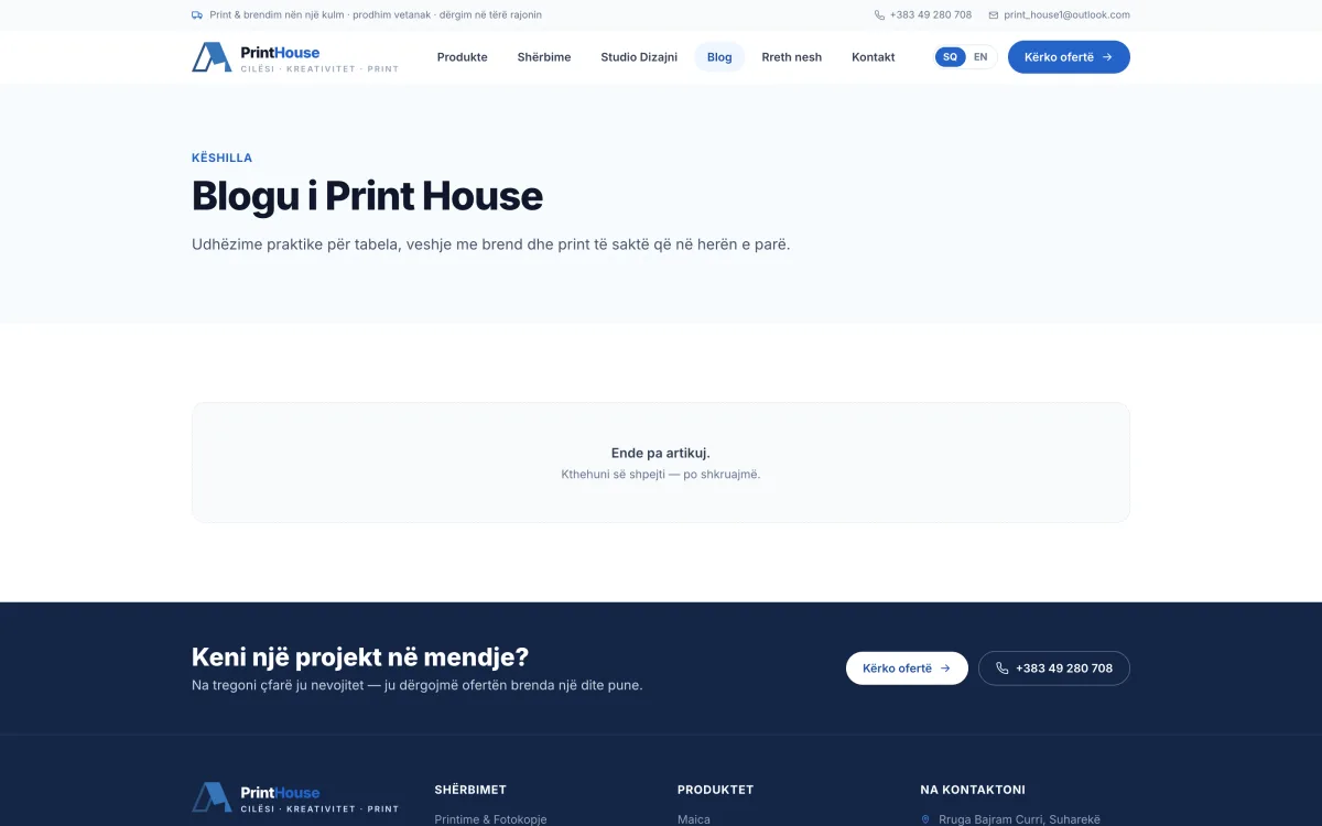 The Print House blog index listing articles.