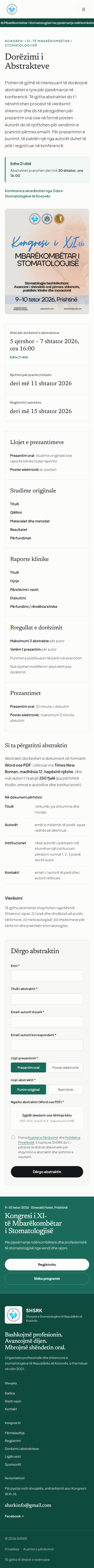 Mobile abstract page showing the congress introduction and live deadline.